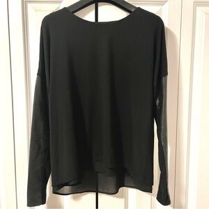 EUC Danier mixed material long sleeve top